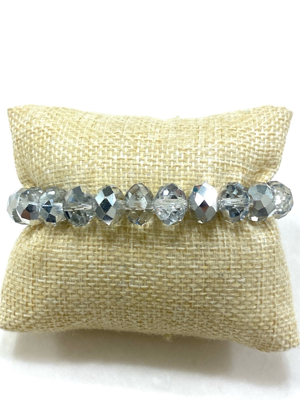 cezanne Faceted Crystal Silver-Tone Stretch Bracelet
